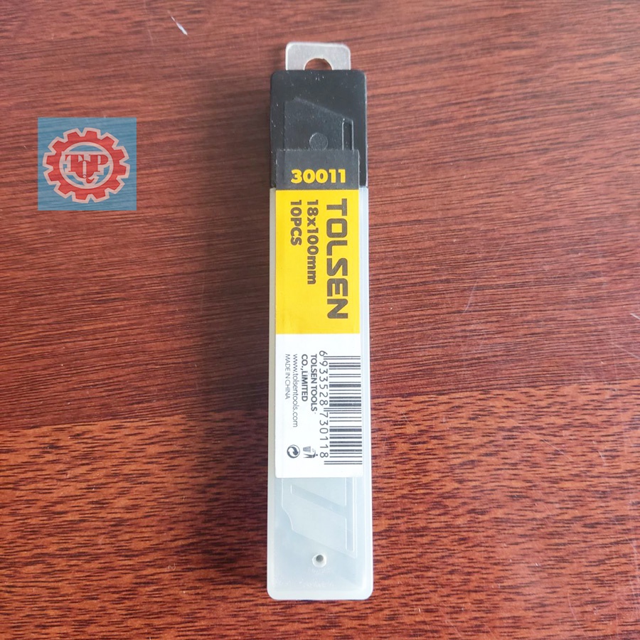 Bộ 10 lưỡi dao rọc giấy Tolsen 30011 chính hãng lưỡi cứng, sắc bén, hộp đựng tiện lợi