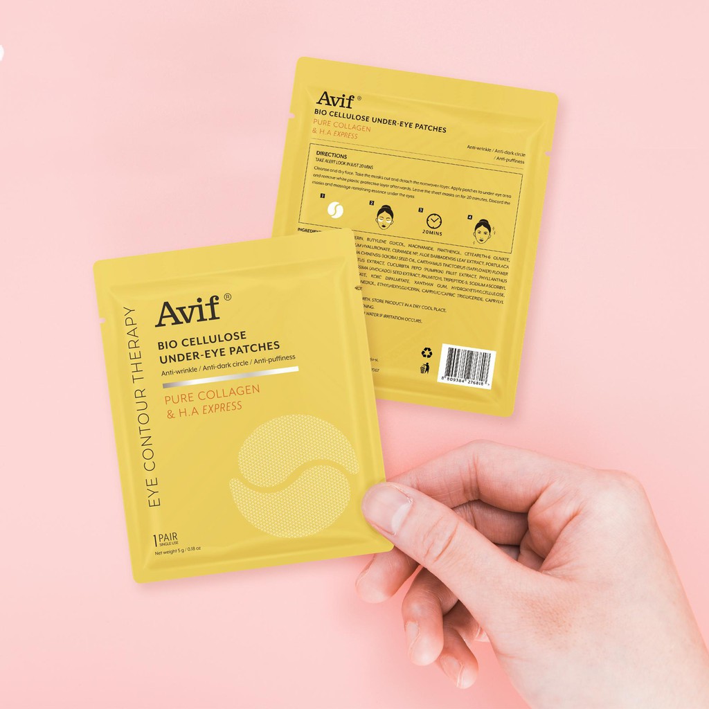 Mặt nạ dưỡng da vùng mắt Avif Bio Cellulose Under-Eye Patches