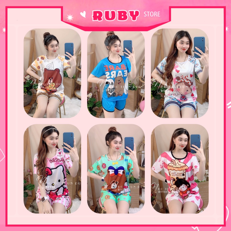 Đồ bộ nữ mặc nhà Freesize ❤️ Set bộ hoạt hình Nhiều Mẫu cực xinh chất thun mềm mịn mát ❤️ Rubystorevn