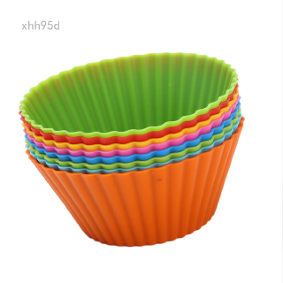 Cốc làm bánh muffin / cupcake bằng silicone không BPA với 8 màu sắc 