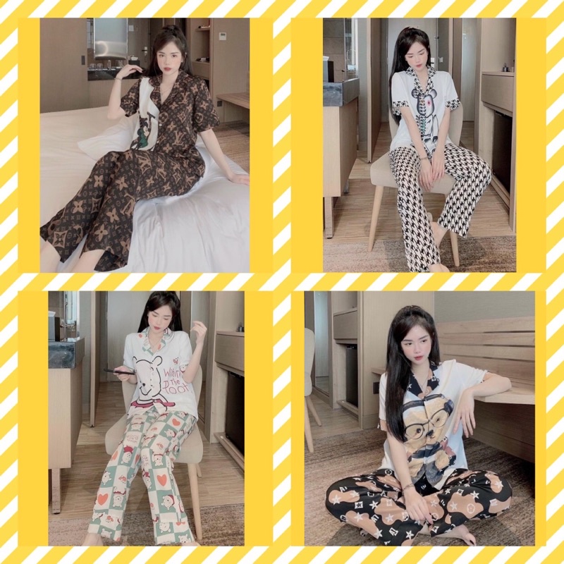 Bộ lụa mango thiết kế 5D pyjama cao cấp🎀 HỖ TRỢ MIỄN PHÍ SHIP🎀