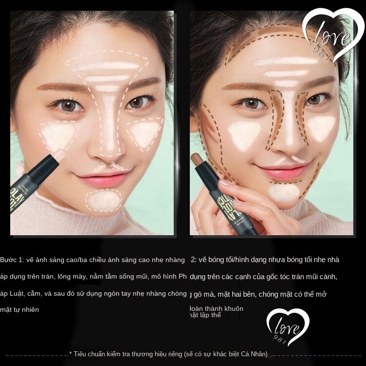 Thỏi kem bắt sáng trang điểm vùng mũi chỉnh sửa hai đầu che khuyết điểm tạo khuôn mặt chữ V | BigBuy360 - bigbuy360.vn