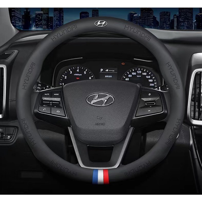 Bao Da PU Bọc Vô Lăng Xe Hơi Hyundai Solaris Tucson Santa Creta Elantra I10 I20 I30 I40 IX25 IX35