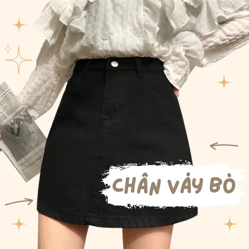 CHÂN VÁY BÒ BIGSIZE MÀU ĐEN LƯNG CHUN - IZYBYNHI | BigBuy360 - bigbuy360.vn