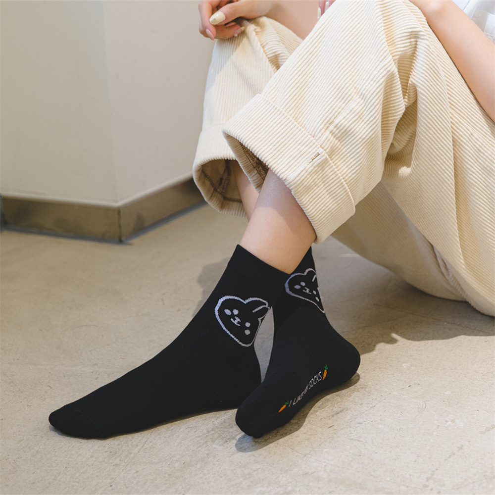 Vớ cotton cổ cao họa tiết tùy chọn đáng yêu cho nam và nữ