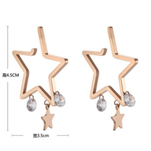 Bông Tai Tòn Ten Ngôi Sao Titan Ko Đen TT 2748