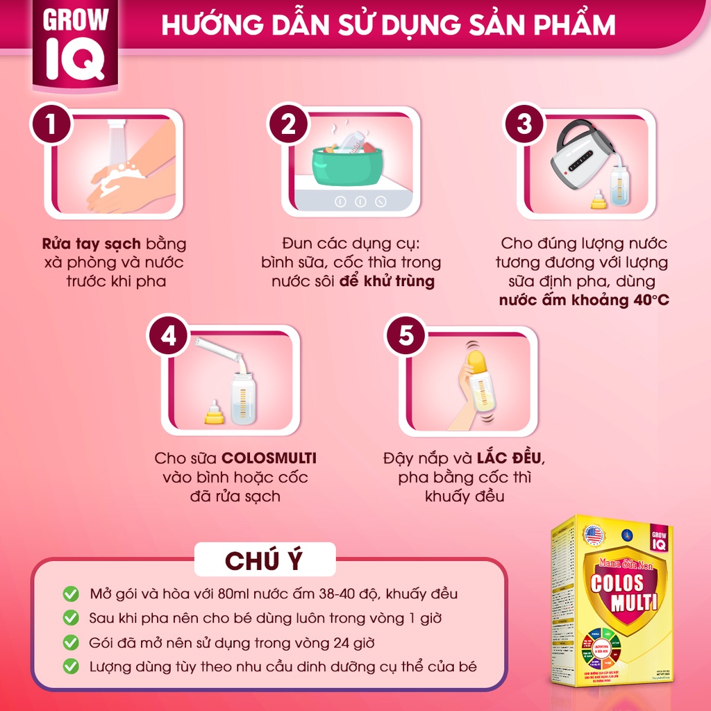 [Mã MKBCOL5 giảm 10% đơn 600K] Sữa non Colosmulti IQ hộp 22 gói x 16g giúp bé phát triển chiều cao và trí thông minh