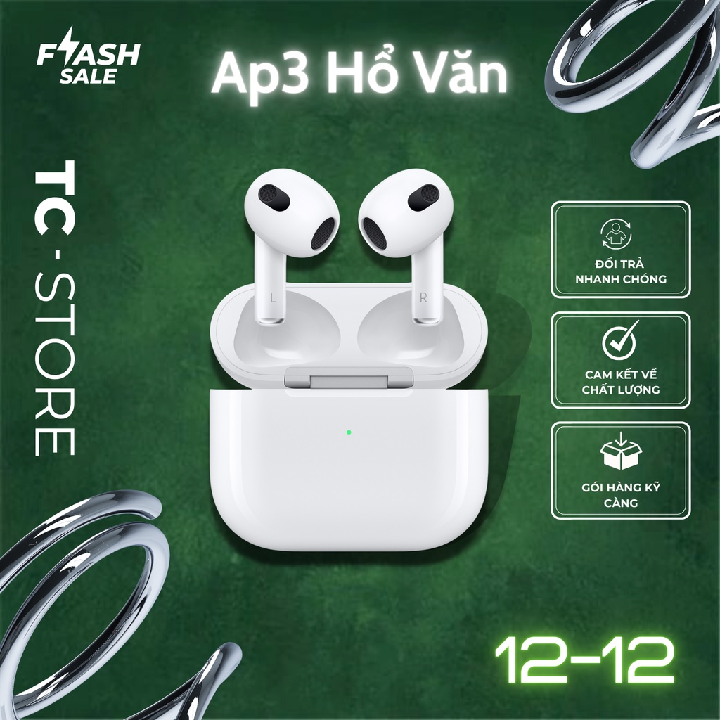 Tai Nghe Bluetooth Air Pod 3 Đổi Tên Định Vị Cảm Biến - Bảo Hành 3 tháng Lỗi 1 Đổi 1