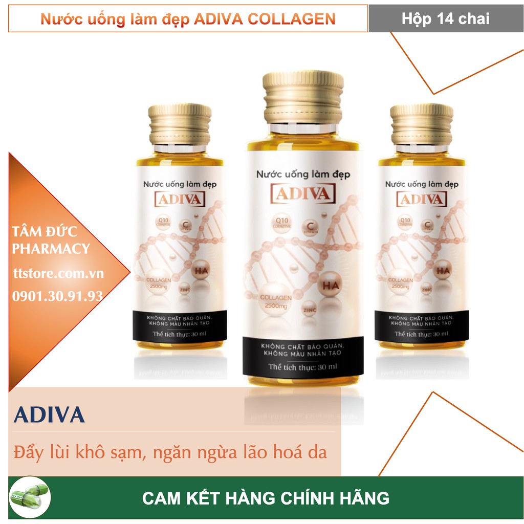 ADIVA COLAGEN - ADIVA COLLAGEN GOLD NƯỚC - WHITE - Da Trắng Đẹp Mịn Màng [colagen adiva]