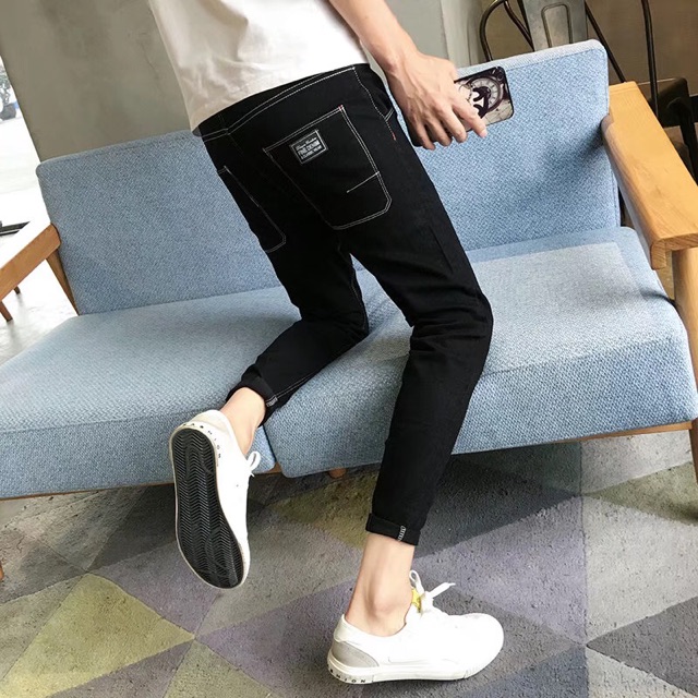 119K[MIỄN SHIP]615. Quần JEAN Nam đen. Thời trang nam hiện đại . Size : 27-34