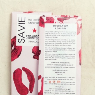 Mô tả sản phẩm Socola sữa và dâu Tây Savie, 70% Cacao