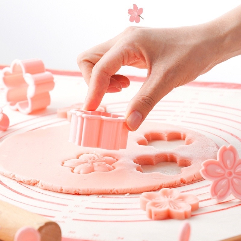 Set 4 khuôn nhấn bánh quy hình hoa anh đào