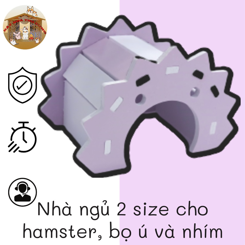 Nhà ngủ dễ thương 2 size cho hamster, bọ ú và nhím - XNTC37