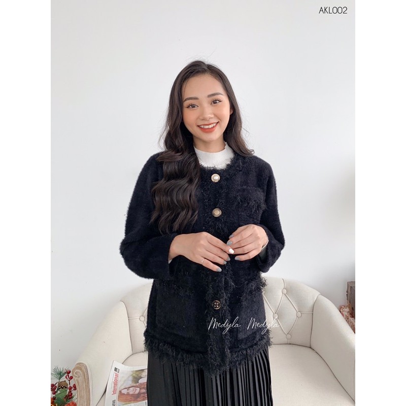 Áo khoác len lông mịn cao cấp - Áo Khoác Nữ Cardigan dáng ngắn hàng cao cấp thiết kế Medyla - AKL002 | BigBuy360 - bigbuy360.vn