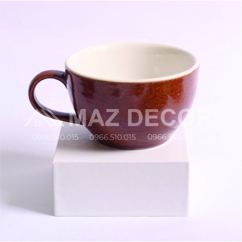 Bộ ly tách sứ uống cafe Cappuccino đủ màu Gốm Bát Tràng đẹp cao cấp giá rẻ 250ml
