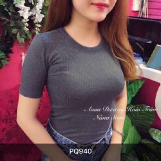 Áo thun gân tay ngắn form thường | BigBuy360 - bigbuy360.vn