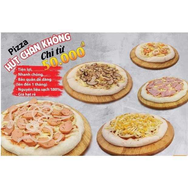 Pizza Men Tự Nhiên Làm Sẵn Đủ Vị Hải Sản - Xúc Xích - Bò Ngô - Thịt Nguội - Double Cheese - Xúc Xích Thịt Nguội