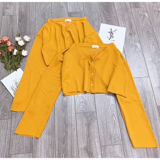 🤡Croptop Tay Dài Cổ V Gài Nút