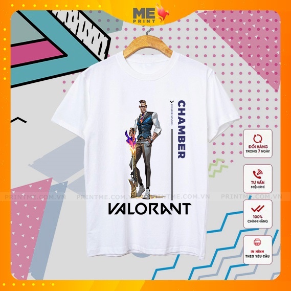 Áo Valorant cotton 35%, áo thun game in theo yêu cầu phù hợp thời trang GenZ - Printme Shop 9 đến 87 kg