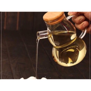 Bình rót thuỷ tinh nắp gỗ 600ml