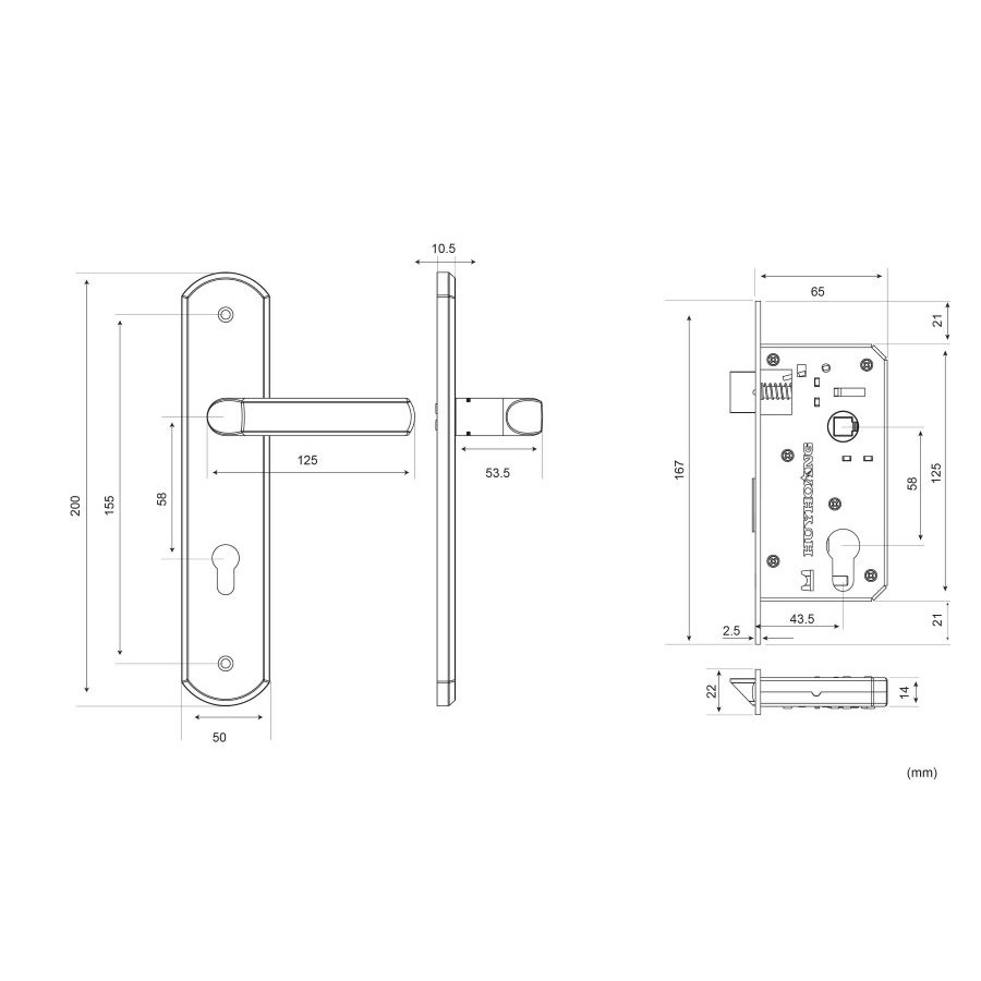 [CHÍNH HÃNG] Khóa tay gạt Inox SS 5833 màu bạc dùng cho cho các loại cửa thông phòng Huy Hoàng