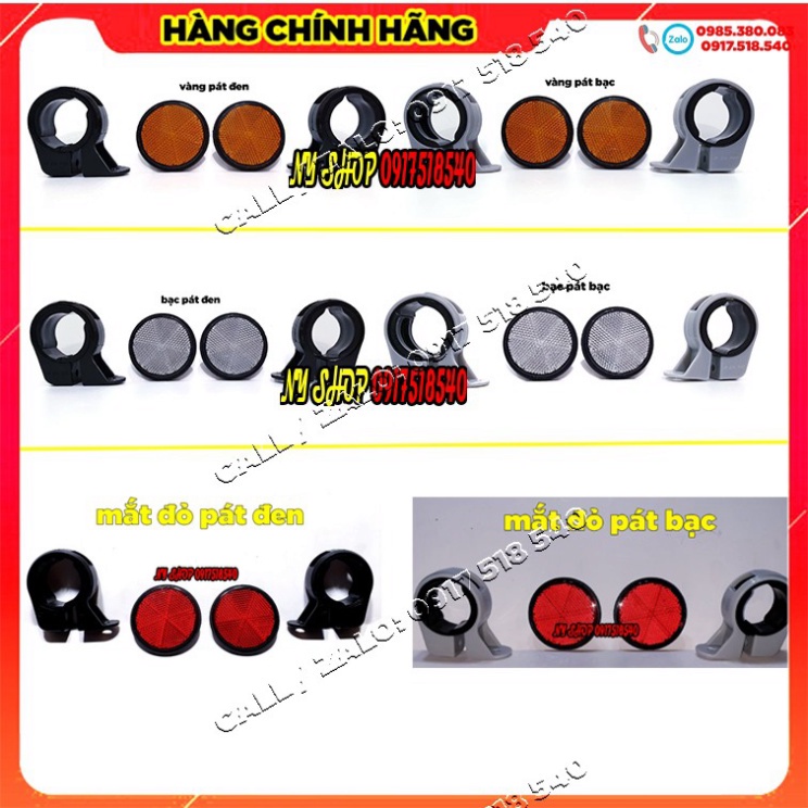 BỘ 4 MẮT MÈO PHẢN QUANG ZHIPAT TRƯỚC SAU ( TÙY CHỌN MÀU MẮT VÀ MÀU MẮT ) GẮN HONDA, YAMAHA Ảnh thật Sp