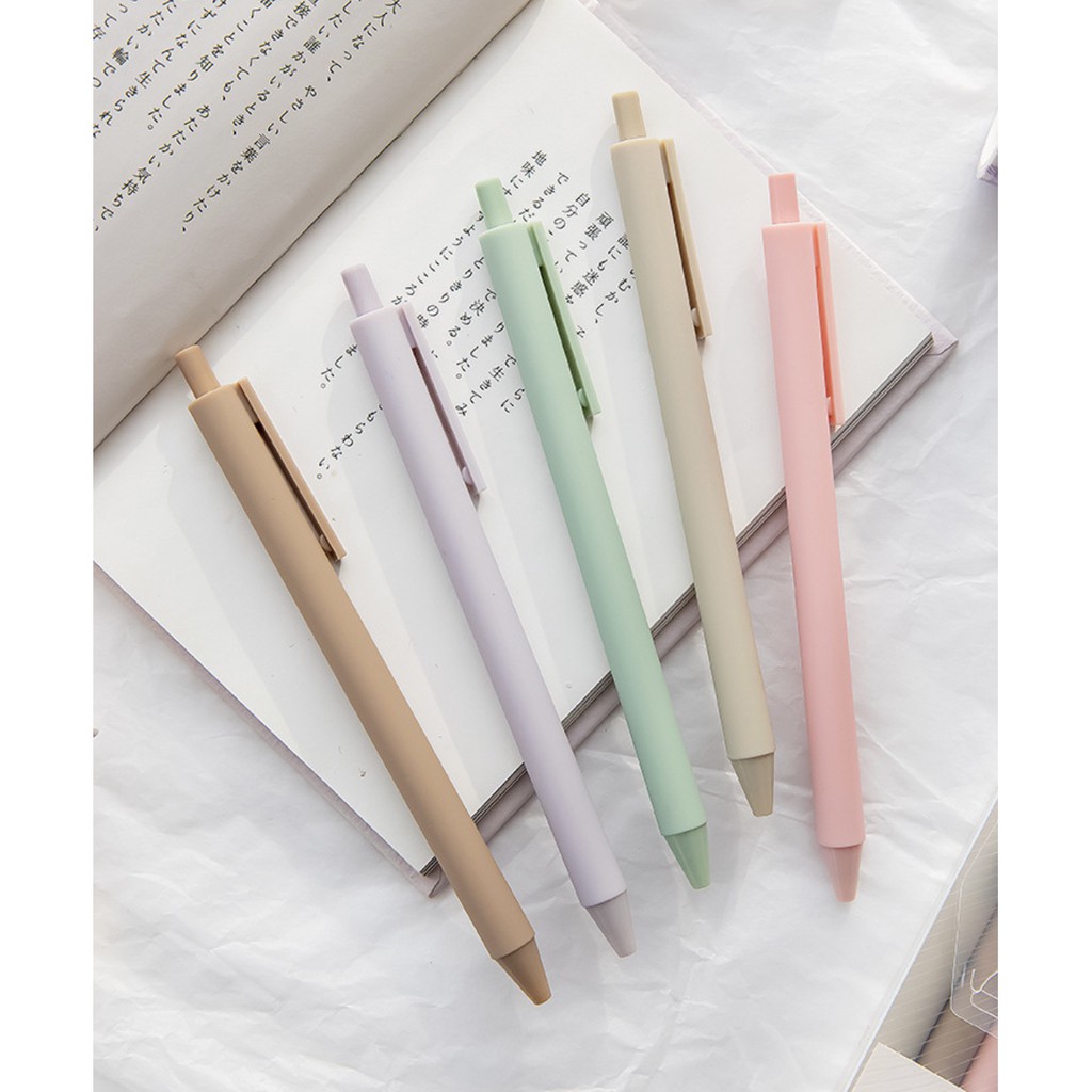 [Mã LIFEXANH03 giảm 10% đơn 500K] Set 5 bút gel đen vỏ pastel Ice cream gel pen