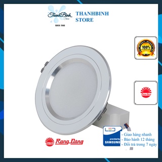 Đèn led âm trần đổi màu rạng đông/ downlight viền bạc 7w/ 9w