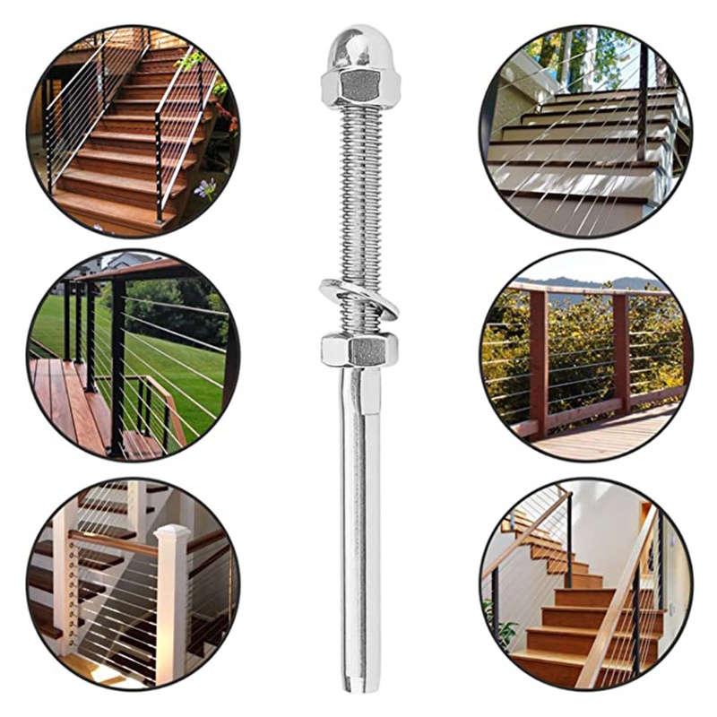 Set 20 Phụ Kiện Nối Dây Cáp T-316 Bằng Thép Không Gỉ Cho Cầu Thang