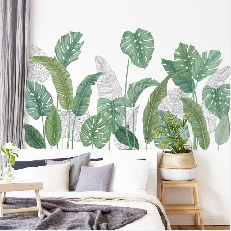Decal dán tường trang trí - BỤI CÂY BẠC HÀ XANH MƯỚT HIỆN ĐẠI THANH LỊCH-BA2313