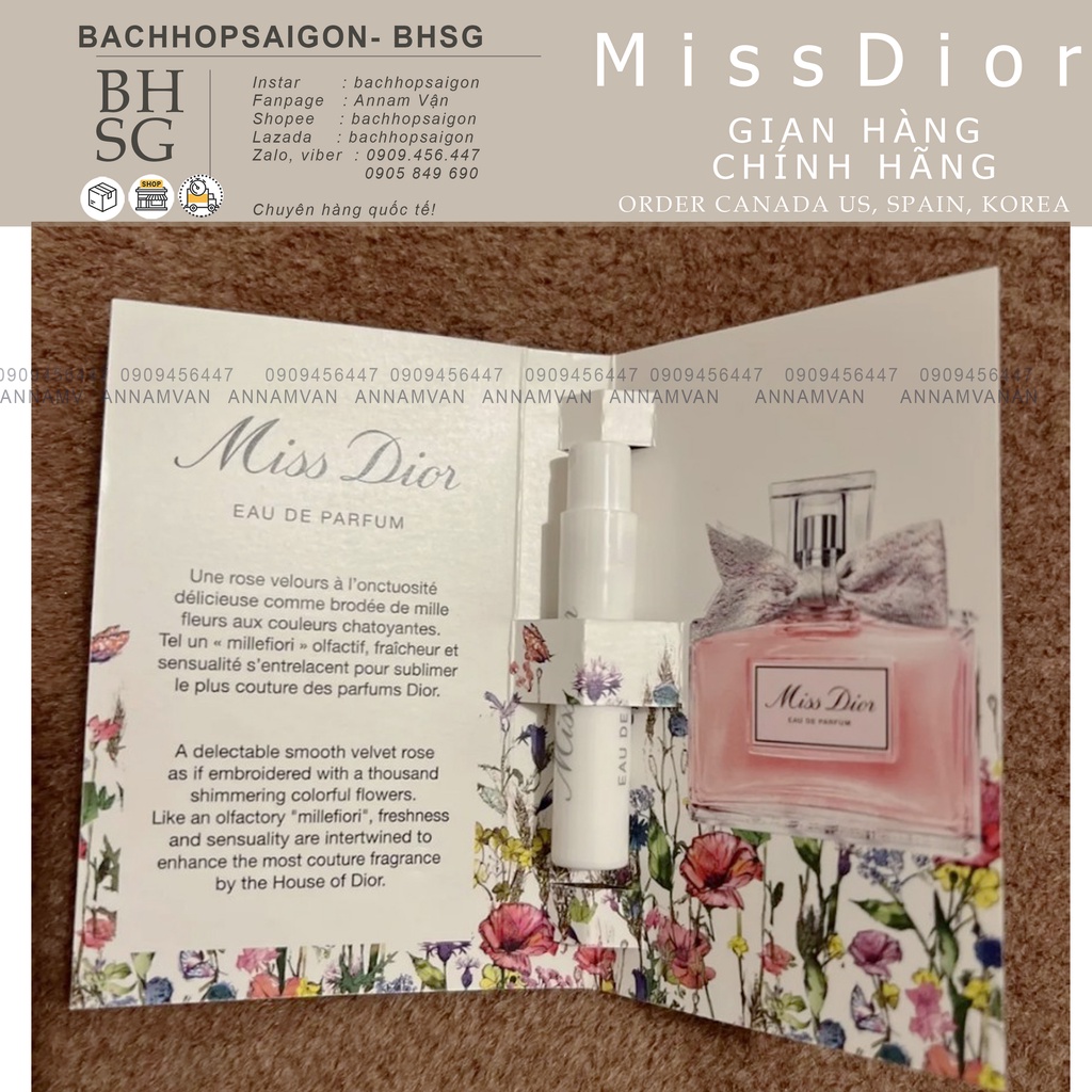 Nước hoa nữ miss dior  eau de parfume1.5ml_ travel