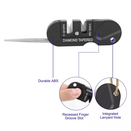 Dụng cụ mài dao kéo mini kiêm móc treo chìa khóa bỏ túi