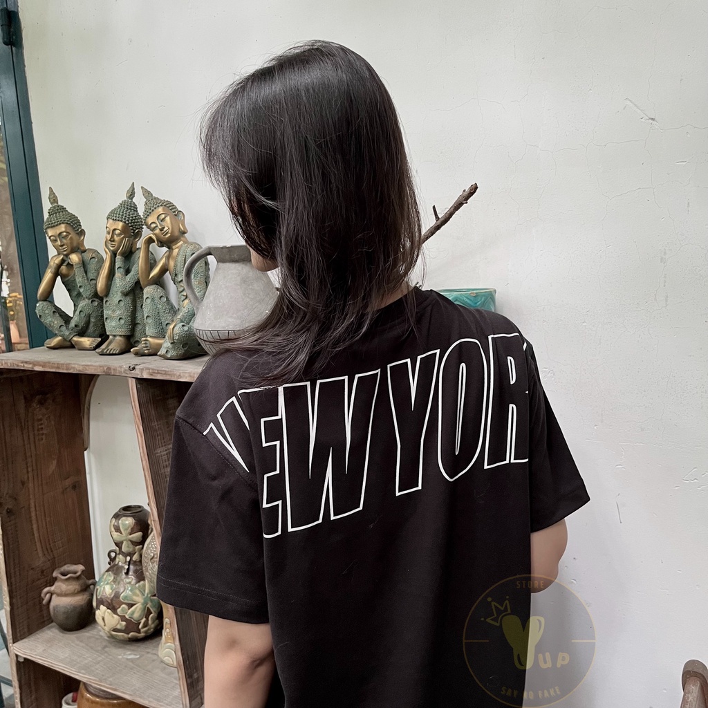 Áo thun New era x Mlb chính hãng, logo newyork , unisex, 2 màu trắng đen