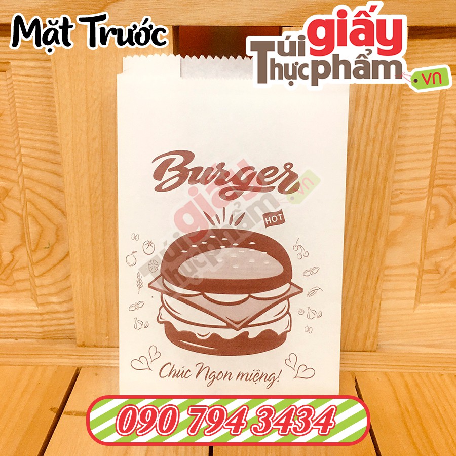 1000 Túi Đựng Burger (giấy hút dầu MG - Hình Bánh)