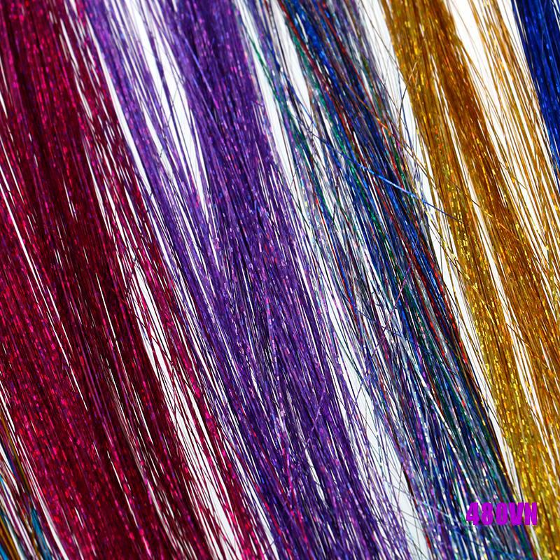 Cuộn 120 Sợi Dây Kim Tuyến Màu Cầu Vồng Trang Điểm Tóc Sành Điệu