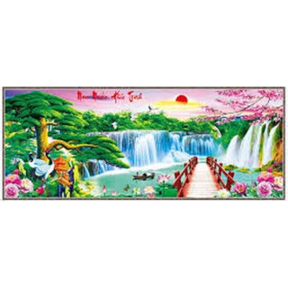 tranh thêu chữ thập Non nước hữu tình - LV3100