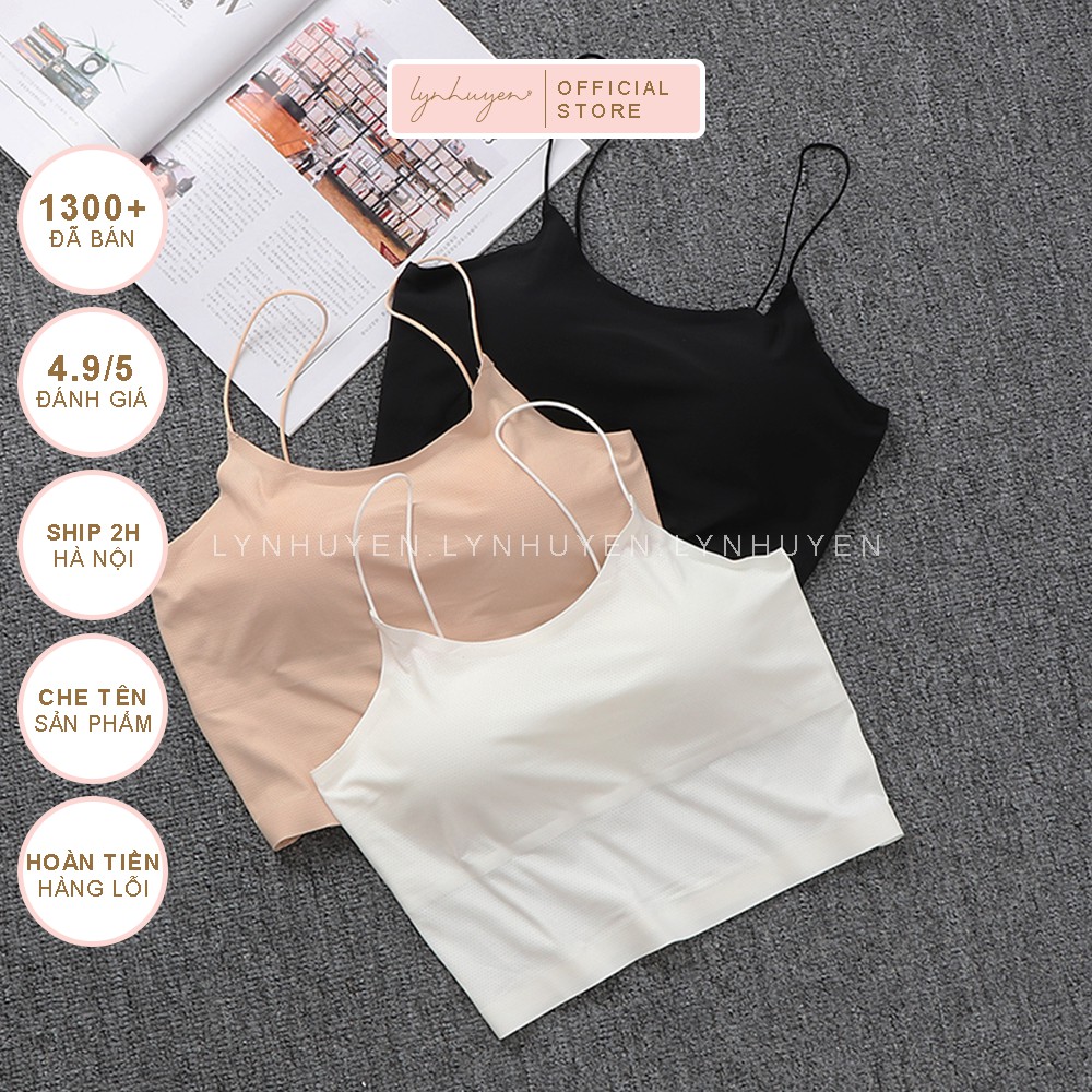 Áo 2 Dây Nữ Croptop Có Mút Ngực Su Thoáng Khí Lynhuyen - 3 Màu - AD007