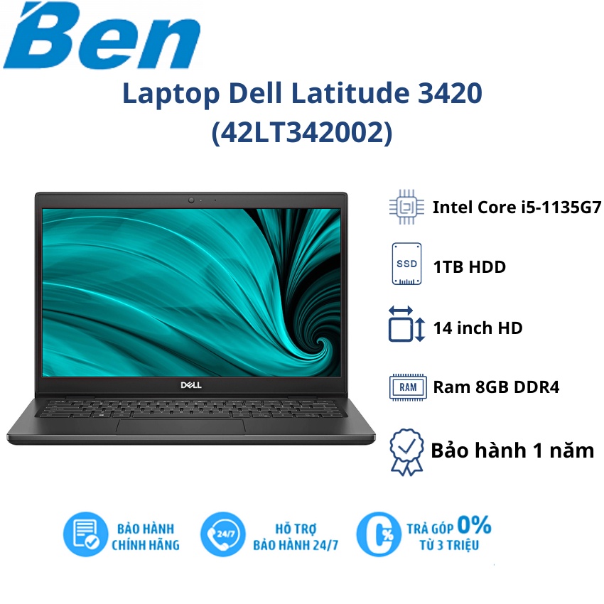 Laptop Dell Latitude 3420 (42LT342002)/ Intel Core i5-1135G7 / Ram 8GB/ HDD 1TB