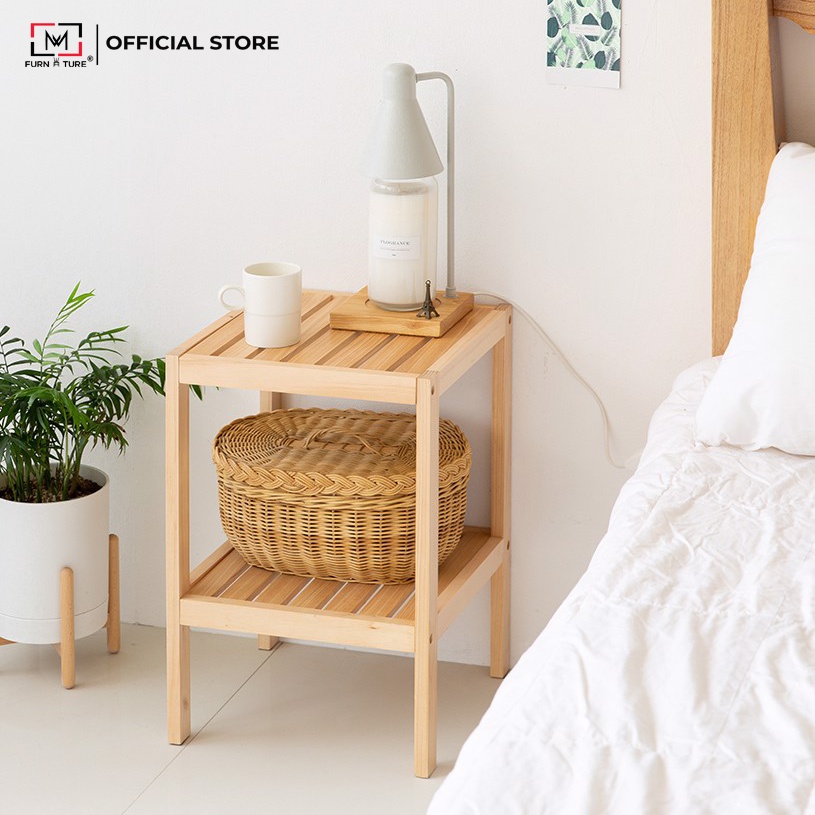 Kệ gỗ trang trí đa năng màu đen phối gỗ MW FURNITURE - Nội thất trang trí