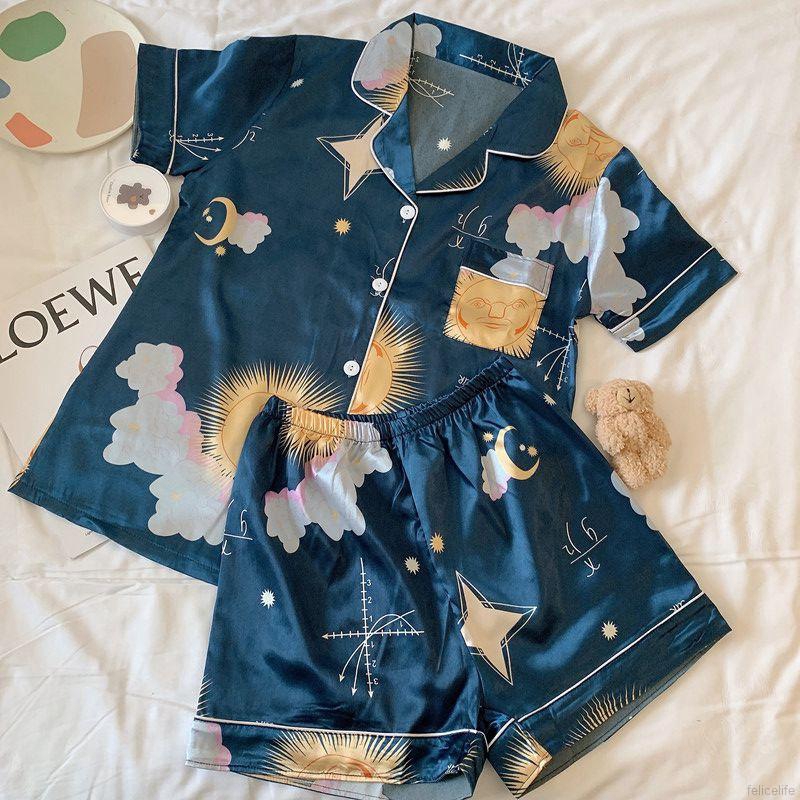 Bộ Đồ Ngủ Ngắn Tay In Họa Tiết Dâu Tây Xinh Xắn Dành Cho Nữ