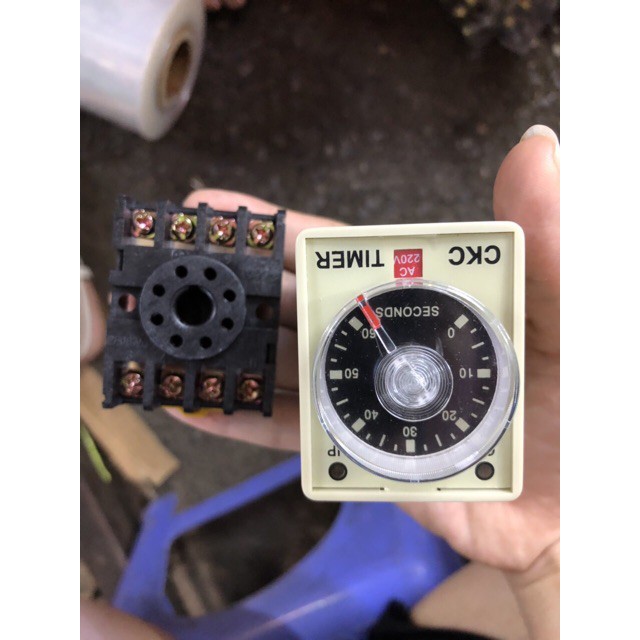 [NK]Rơle trễ thời gian 60s (relay) và đế kèm theo CKC AH3-3