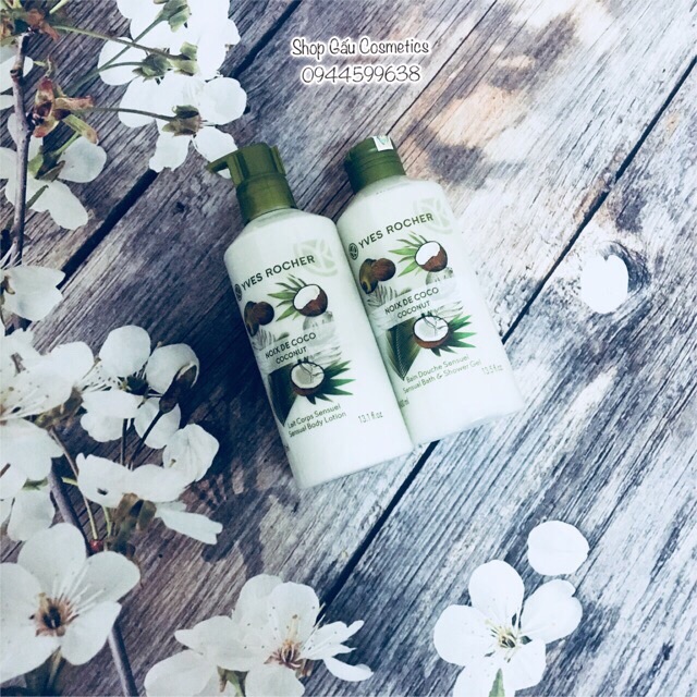 Gel tắm mùi dừa YVES ROCHER COCONUT BATH AND SHOWER GEL 400ML.