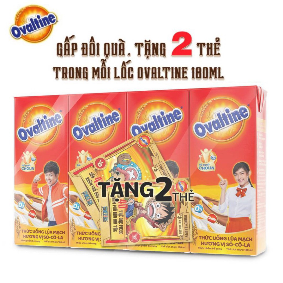 Thức uống lúa mạch hương vị sô-cô-la Ovaltine hộp giấy 180mlx4