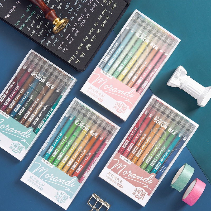Ông. Set 9 Bút gel Morandi 4 Kiểu Màu Sắc Hoàn Hảo Dành Cho Nhật Ký