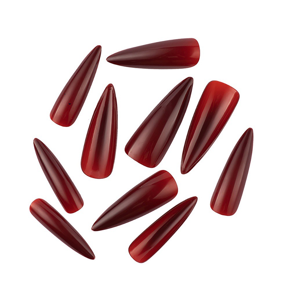 [Hàng mới về] Set 100 móng tay giả bằng acrylic hình oval dài che phủ toàn diện diy