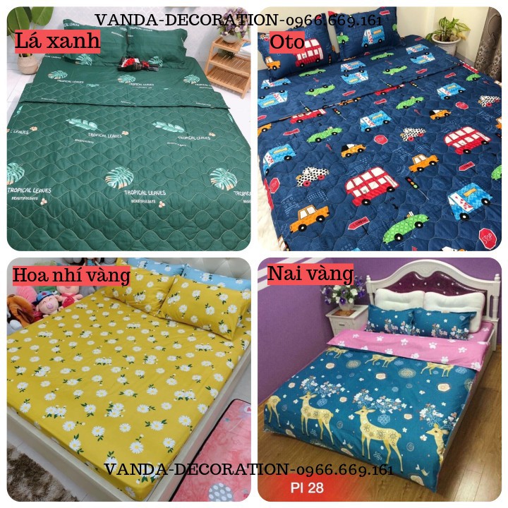 Set ga gối Cotton Poly họa tiết trẻ trung - Hàng đẹp không bai xù