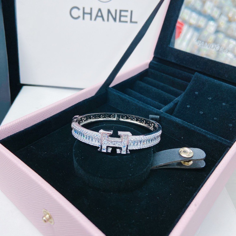 Vòng tay hiệu H mẩu Italy mạ bạch kim