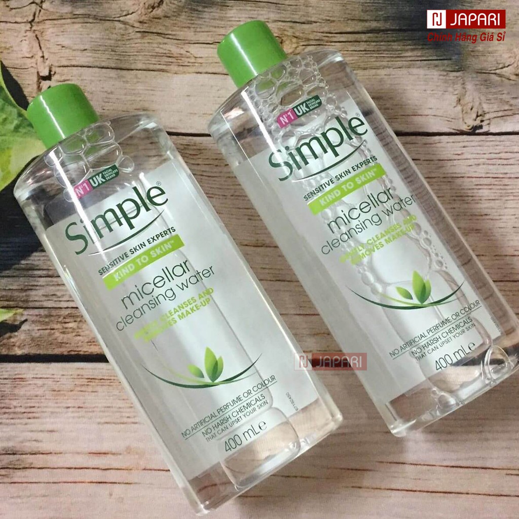 Nước Tẩy Trang Simple Micellar Cleansing Water KHÔNG CỒN Dưỡng Ẩm Da Dầu Mụn Da Khô Chính Hãng Mỹ Phẩm JAPARI