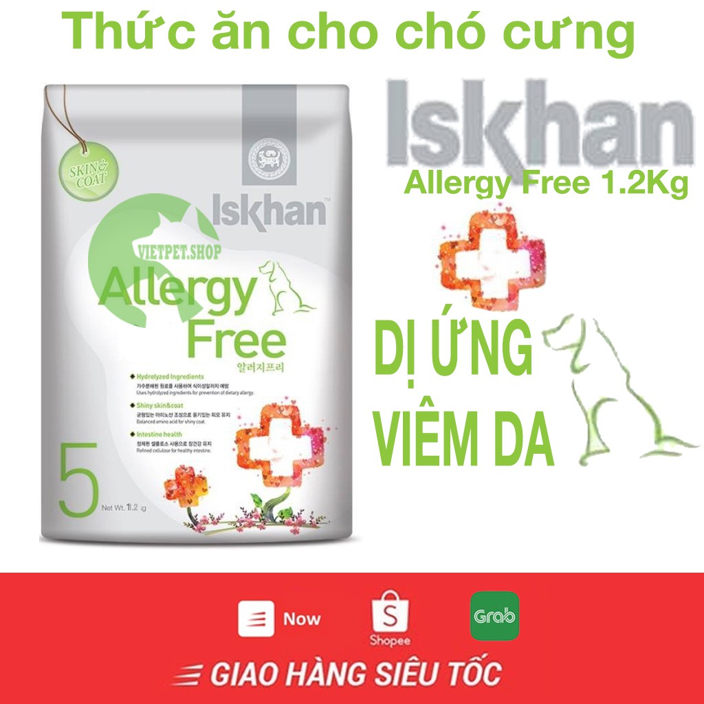 Thức ăn Iskhan Allergy Free số 5 cho chó bị dị ứng 1.2kg nhập khẩu Hàn Quốc