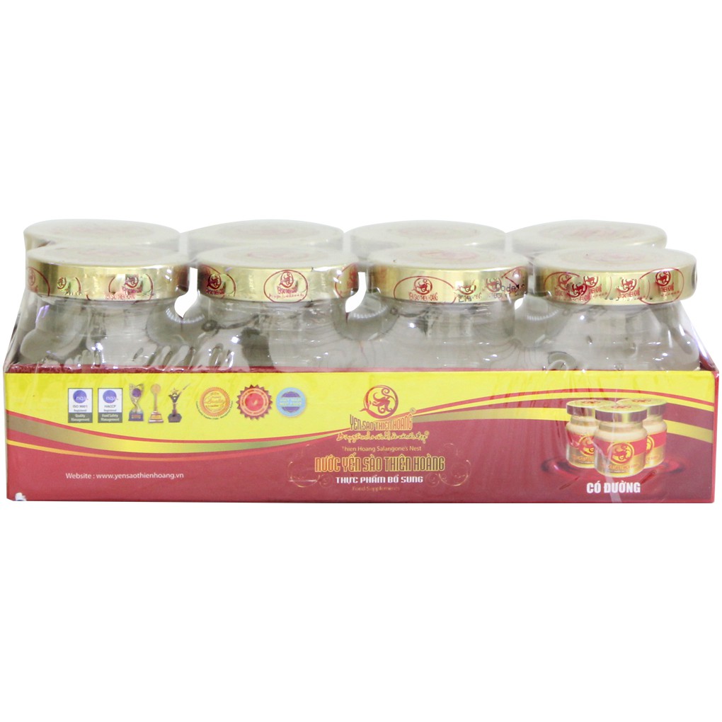 LÔ 8 Nước yến sào Thiên Hoàng Có đường hũ 70ml (8 hũ)